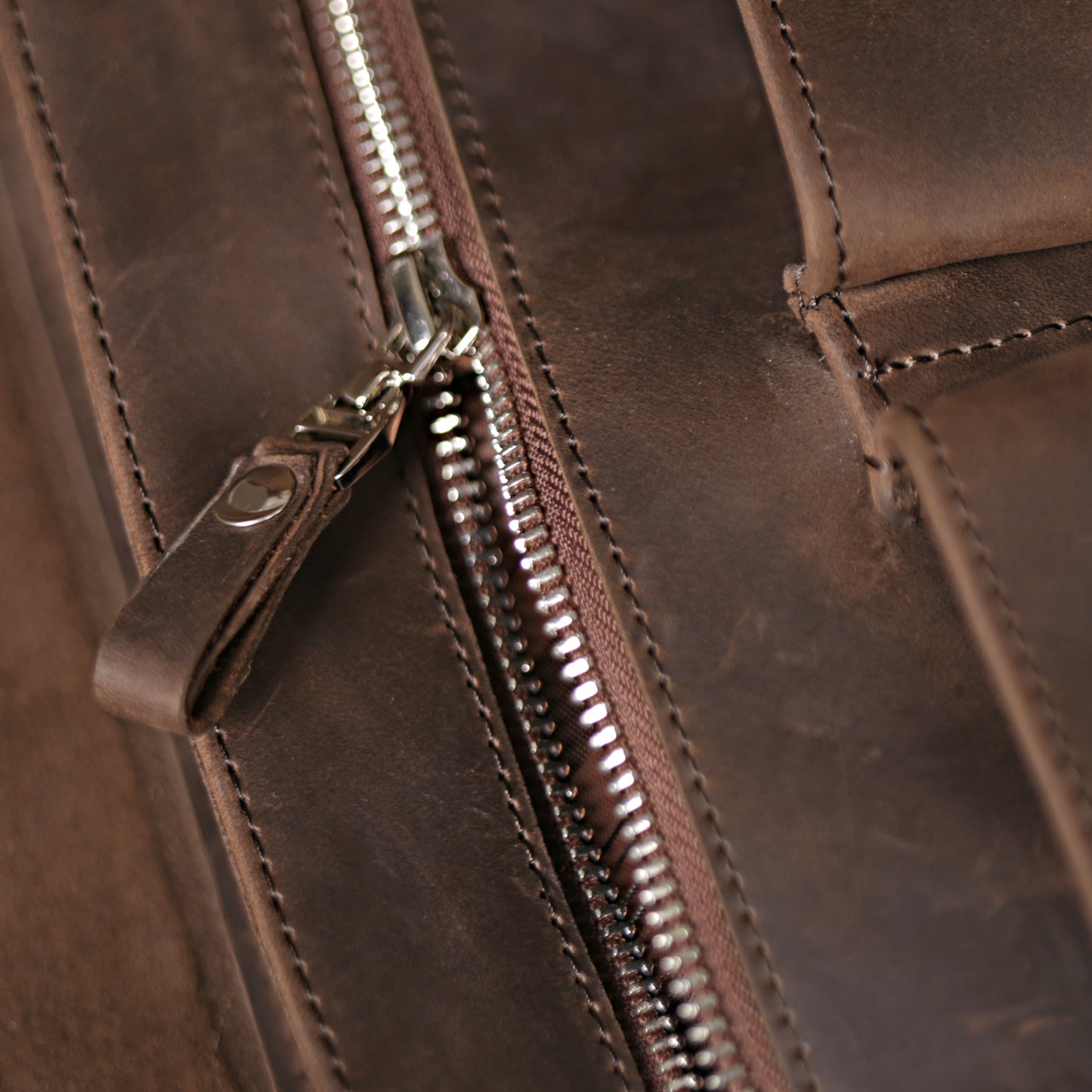 Vintage Leather Bag SHVIGEL 00998 Brown Natural Leather, Made in Ukraine