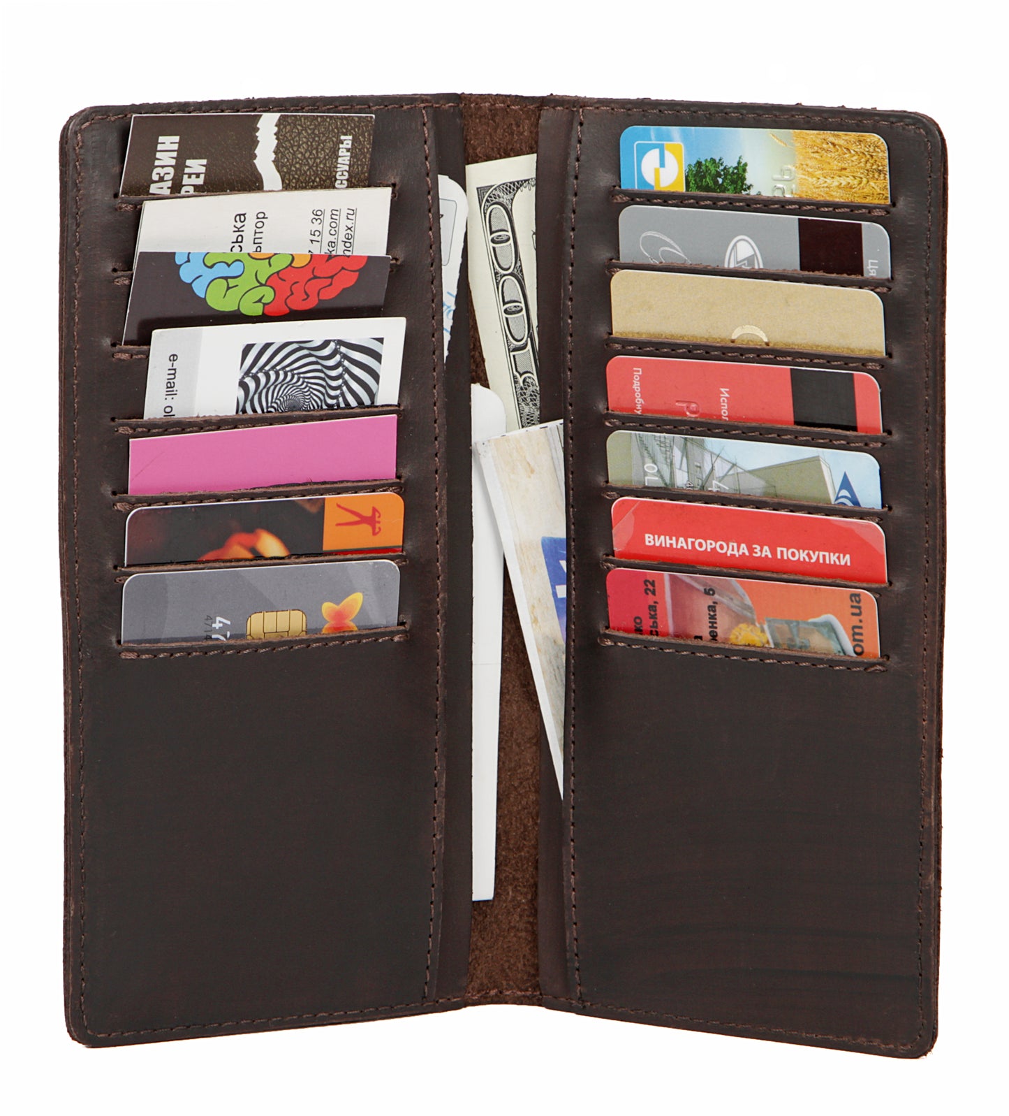 Leather Wallet SHVIGEL 13789 Brown | Genuine Leather | Made in Ukraine