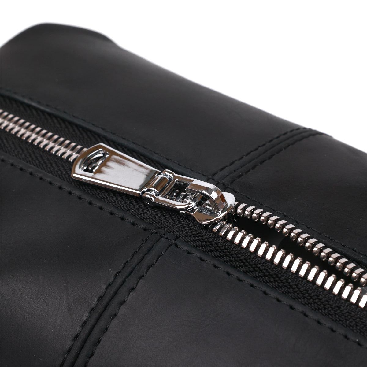 Stylish Vintage Cosmetic Bag SHVIGEL 16397 Black Natural Leather Made in Ukraine