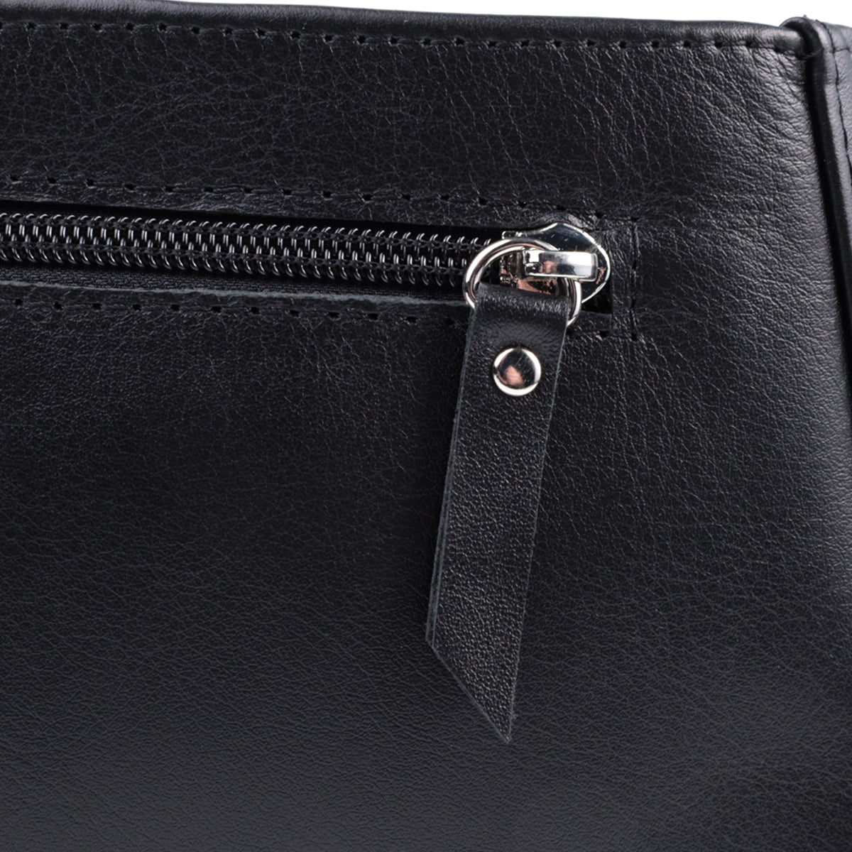 Ladies' Baguette Bag with Detachable Chain and Strap, SHVIGEL 22838, Black Leather
