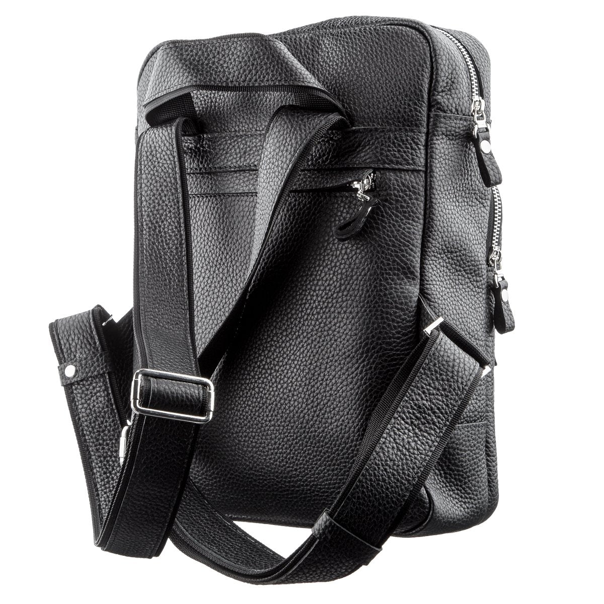 Leather Backpack SHVIGEL 11185 Black Crafted from Genuine Leather, Ukraine Made
