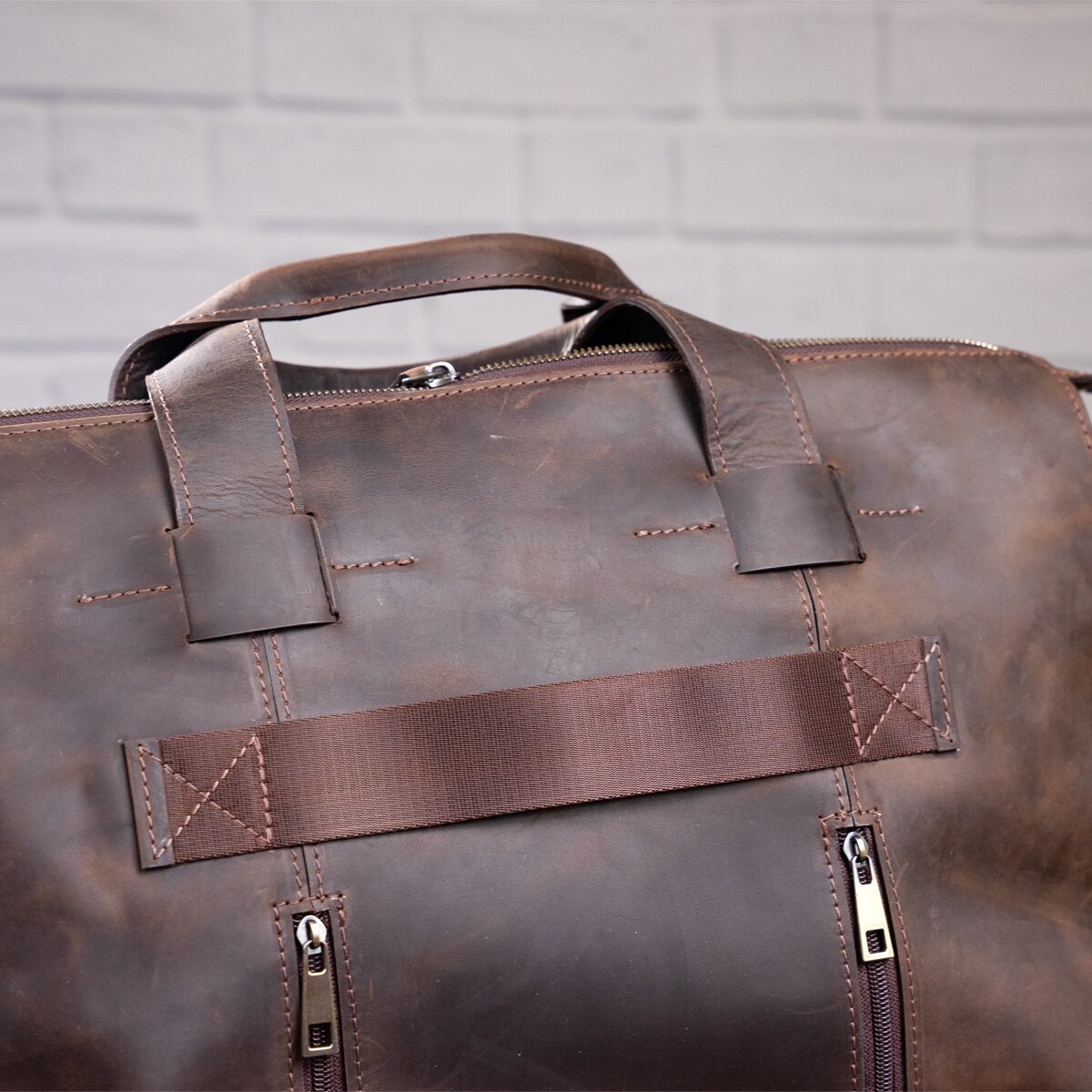Large Men's Leather Bag SHVIGEL 11119 Brown Stylish Natural Leather Design