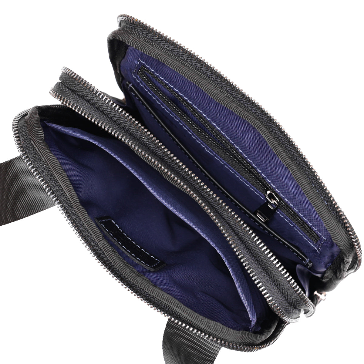 Men's Leather Satchel Bag SHVIGEL 11283 Black, Two Compartment Flotar Design