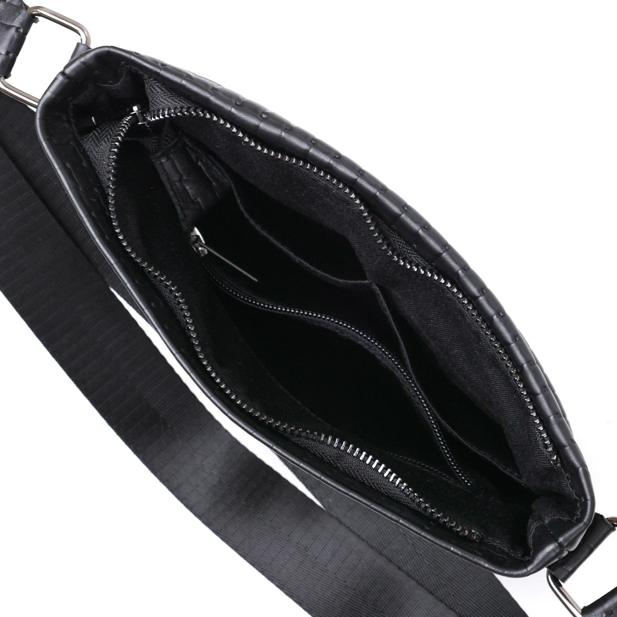 Leather Crossbody Bag for Men SHVIGEL 11600 Black Genuine Leather Quality