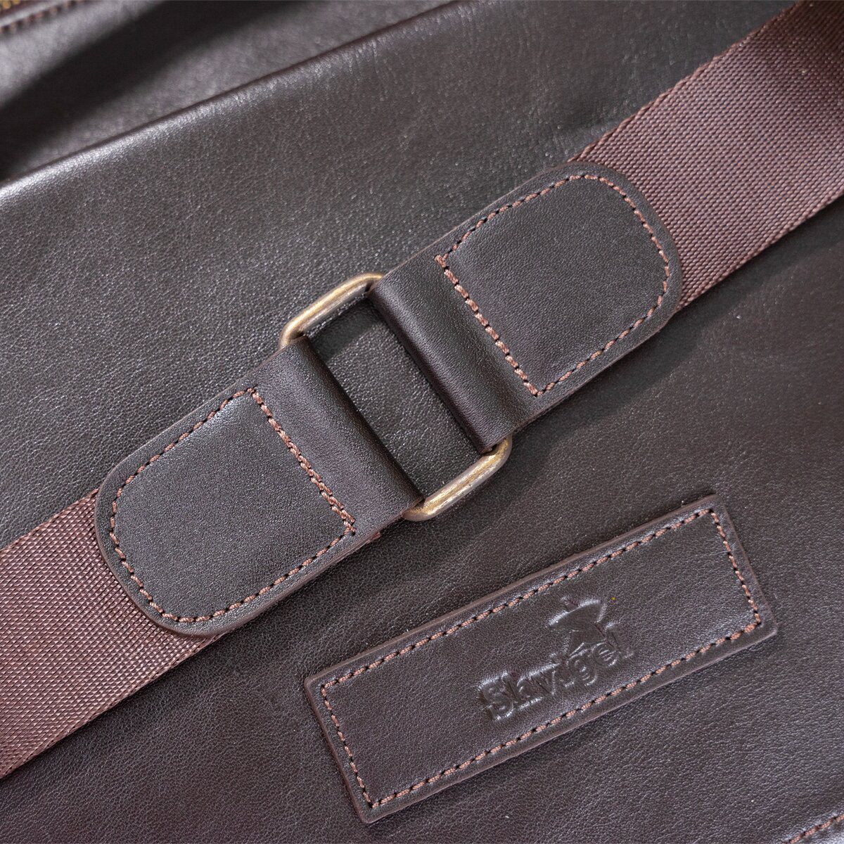 Men's Leather Bag SHVIGEL 11138 Brown Genuine Leather Handmade in Ukraine