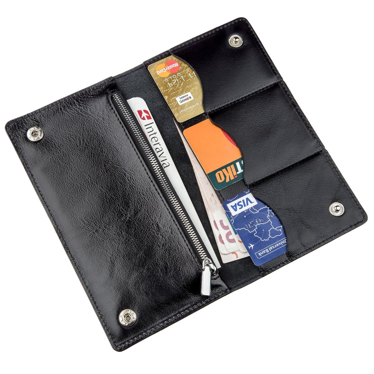 Vertical Men's Wallet SHVIGEL 16195 Black Genuine Leather from Ukraine