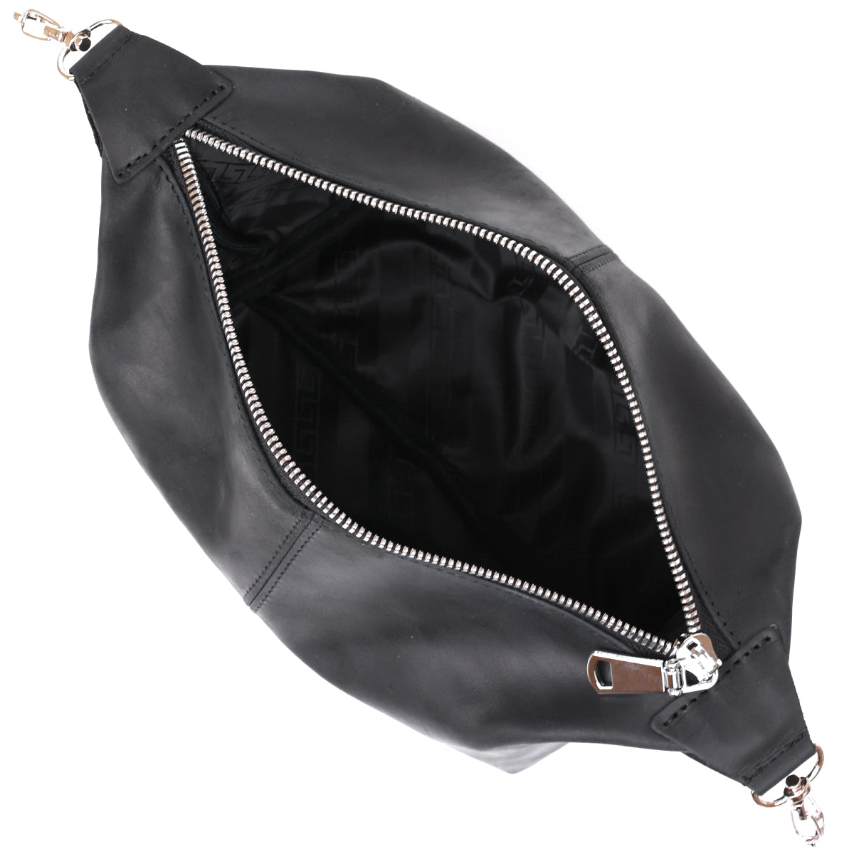 Stylish Vintage Cosmetic Bag SHVIGEL 16397 Black Natural Leather Made in Ukraine