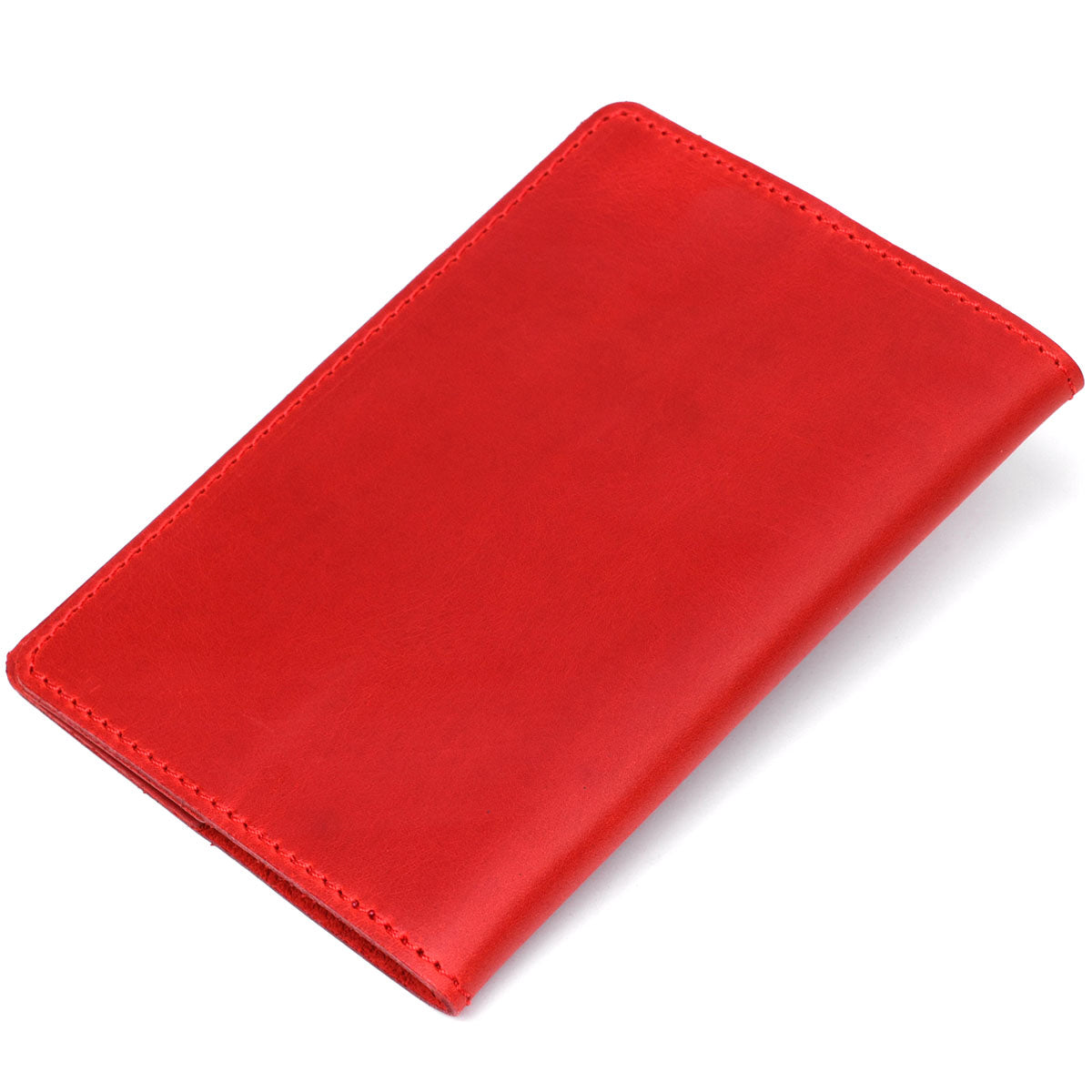 Leather Passport Cover SHVIGEL 13959 Crazy Red - Handmade from Natural Leather