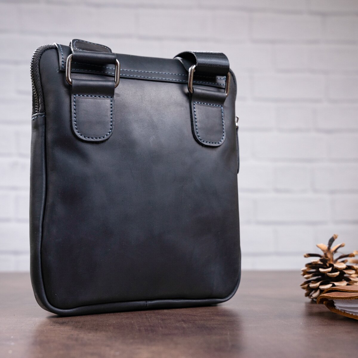 Men's Leather Bag SHVIGEL 11092 Black Genuine Leather from Ukraine, Stylish and Durable