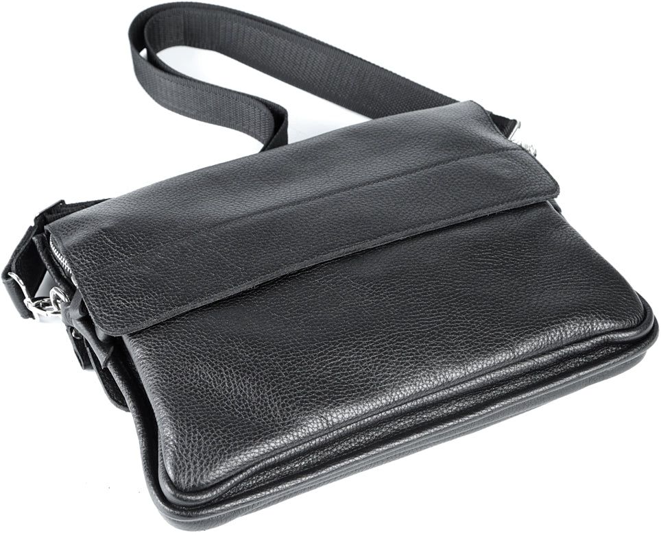 Leather Bag SHVIGEL 00997 Black - Natural Leather Handmade from Ukraine