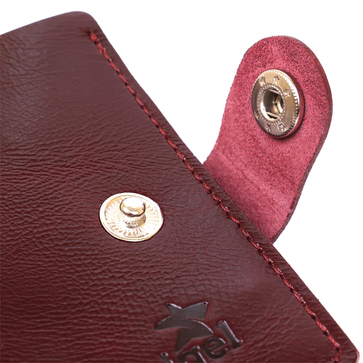 Stylish Leather Wallet SHVIGEL 16442 Burgundy Natural Leather Quality Finish