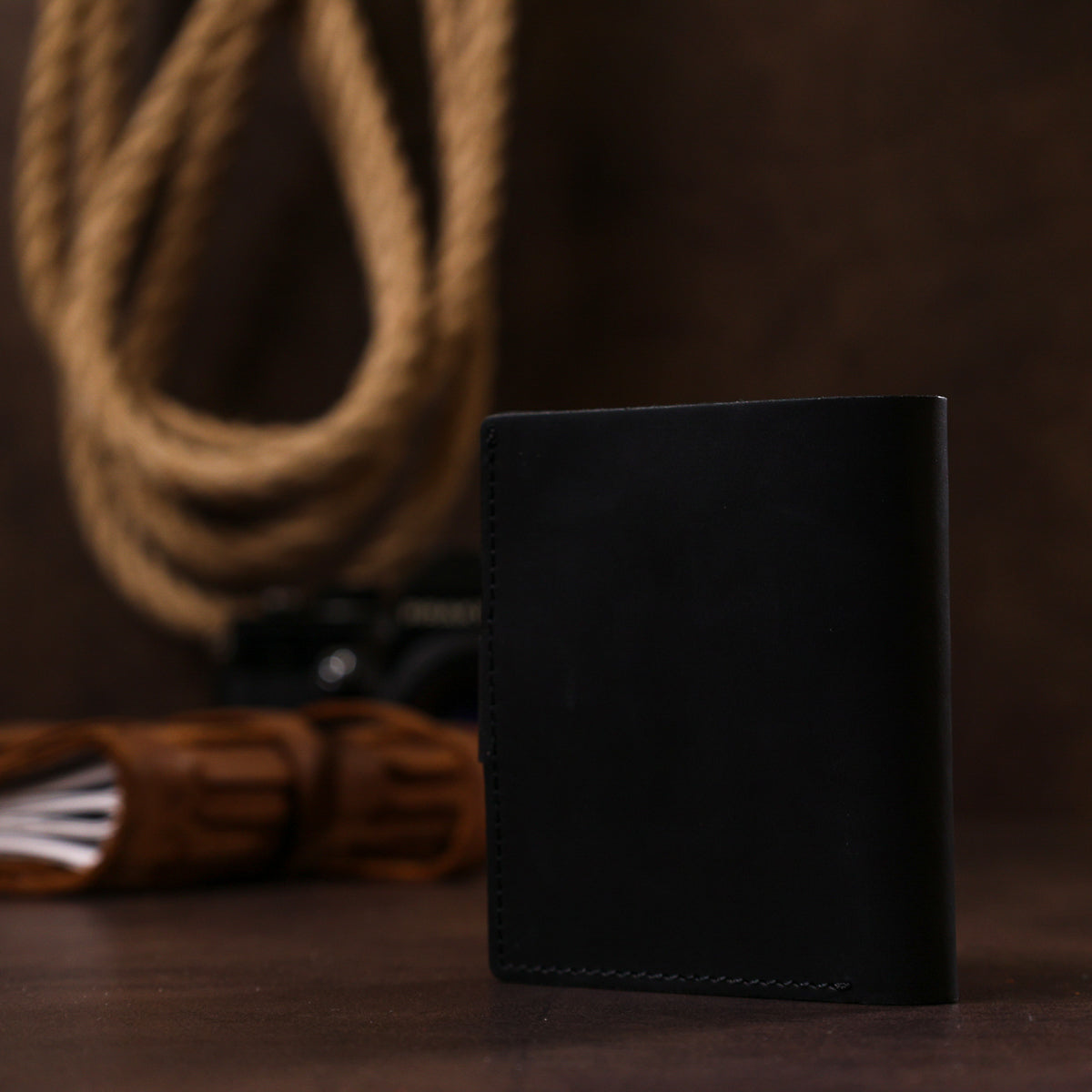 Matte Men's Wallet SHVIGEL 16495 Black Genuine Leather Elegant Design