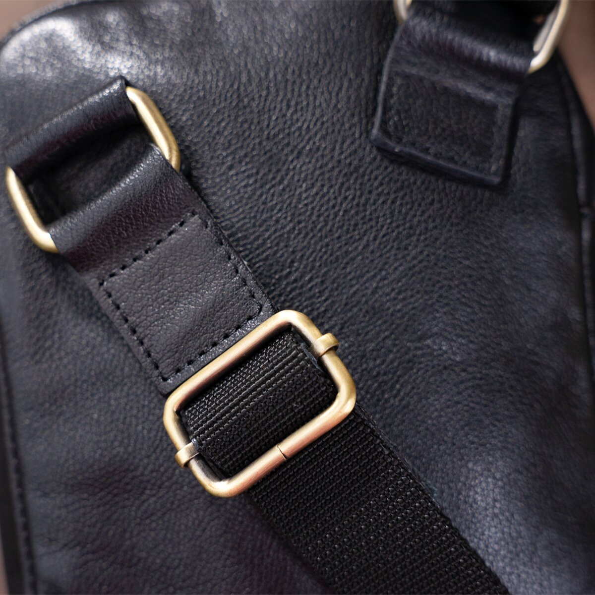 Men's Leather Bag SHVIGEL 19102 Black Natural Leather Stylish Design