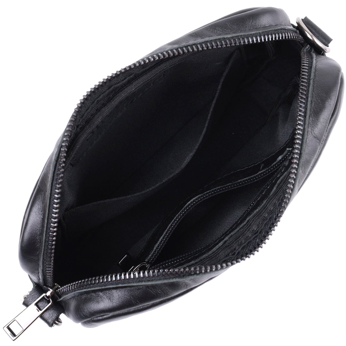 Classic Shvigel Crossbody Bag 22841 in Smooth Black Genuine Leather