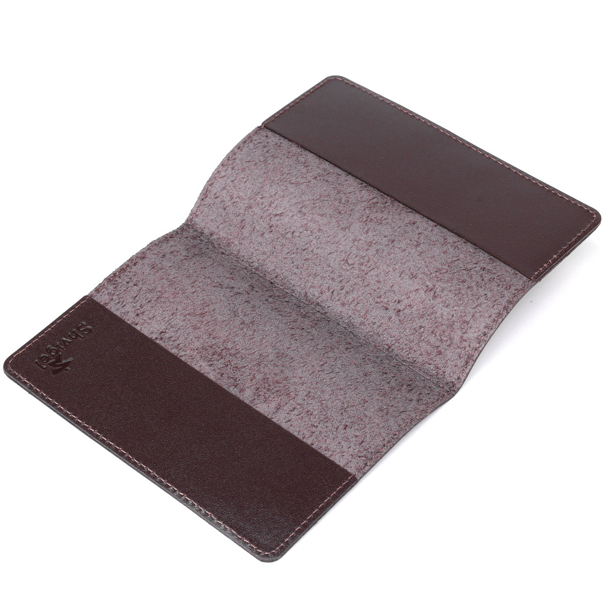 Leather Passport Holder with Card and Frame SHVIGEL 13983 Brown Natural Leather for Passport from Ukraine
