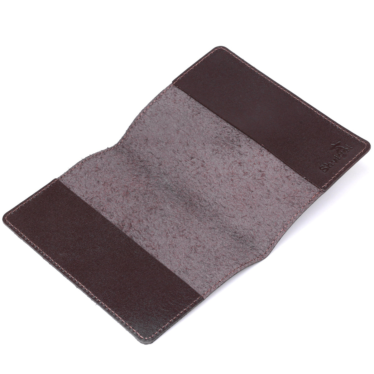 Genuine Leather Passport Cover SHVIGEL 13976 Brown for Travel Protection