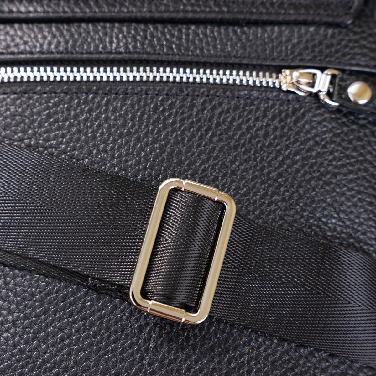 Black Messenger Bag SHVIGEL 00964 | Genuine Leather | Made in Ukraine