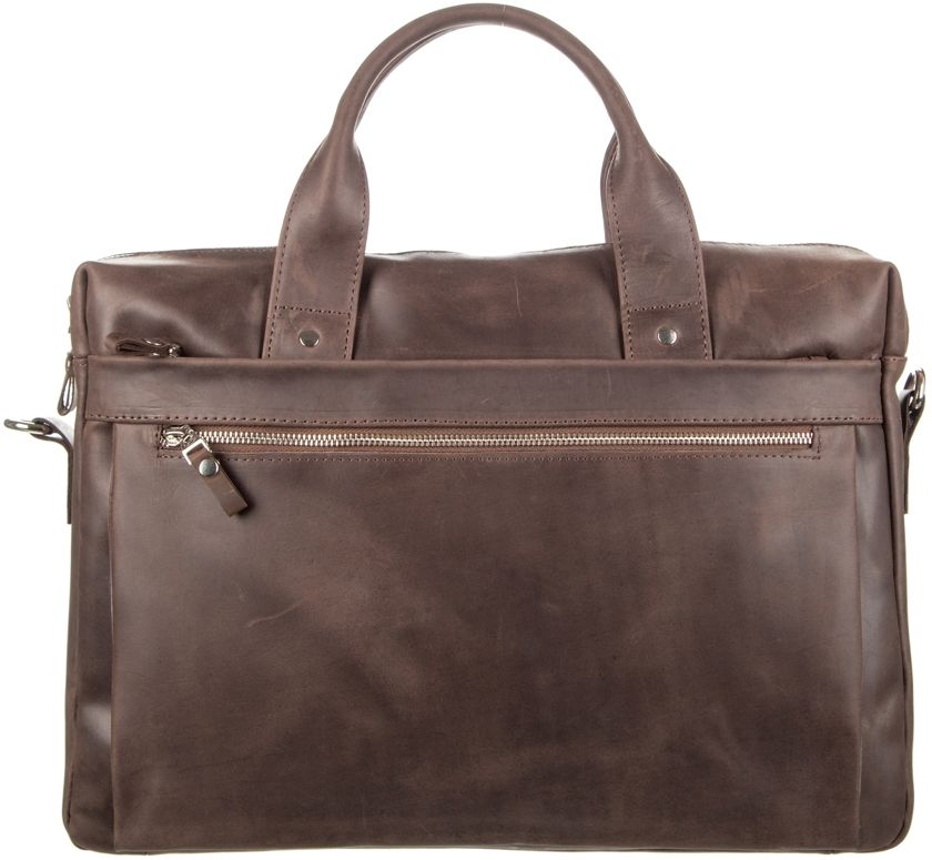 Laptop Bag SHVIGEL 11026 Brown Natural Leather - Ukrainian Craftsmanship