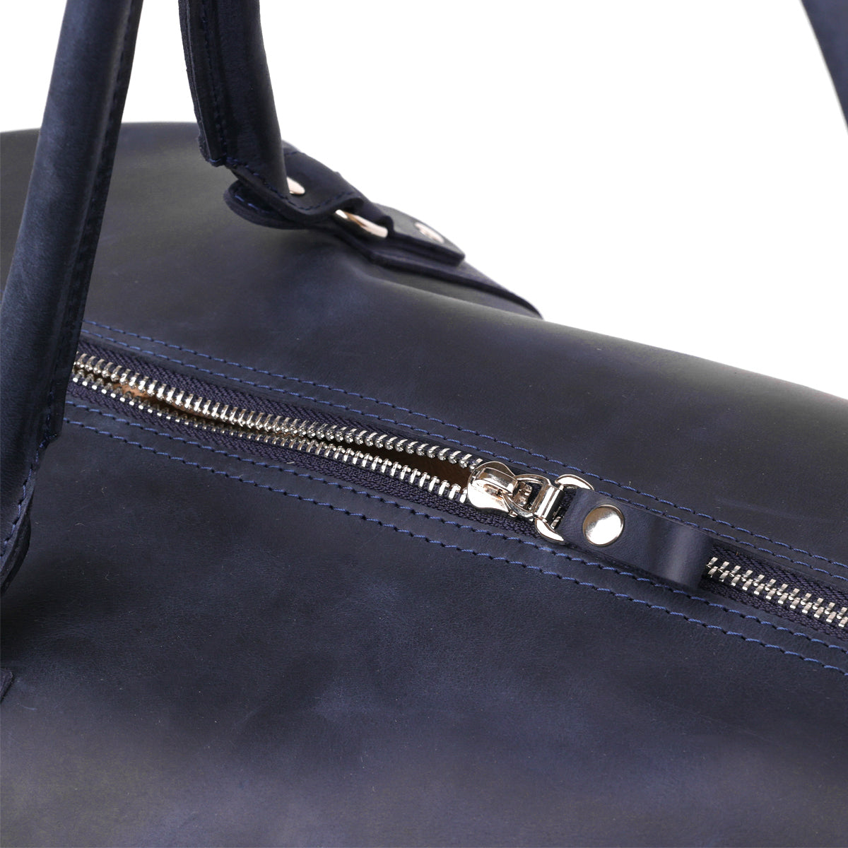 Travel Bag SHVIGEL 11127 Blue Natural Leather Ukrainian Craftsmanship