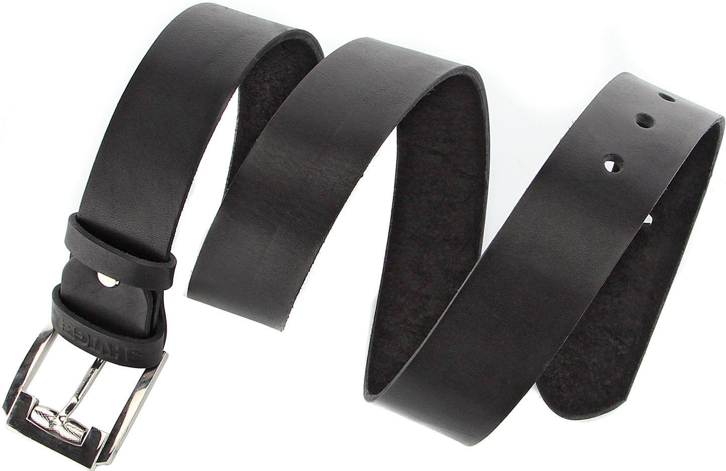 Men's Leather Belt SHVIGEL 10084 Black Genuine Leather Made in Ukraine
