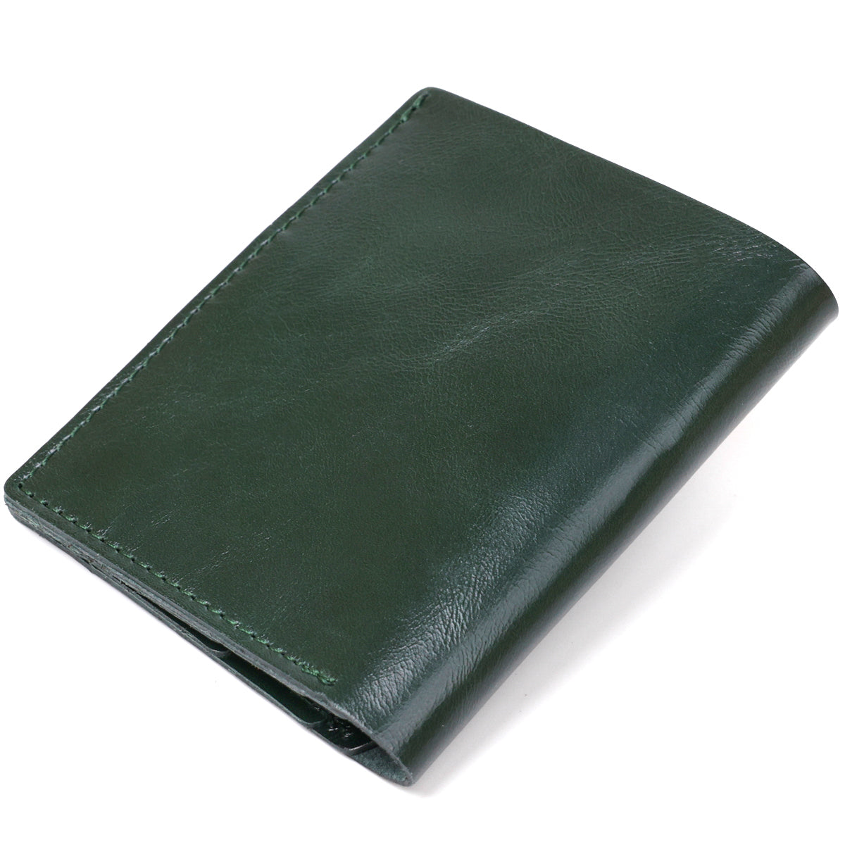 Practical SHVIGEL Leather Wallet 16504 Green - Natural Leather, Made in Ukraine