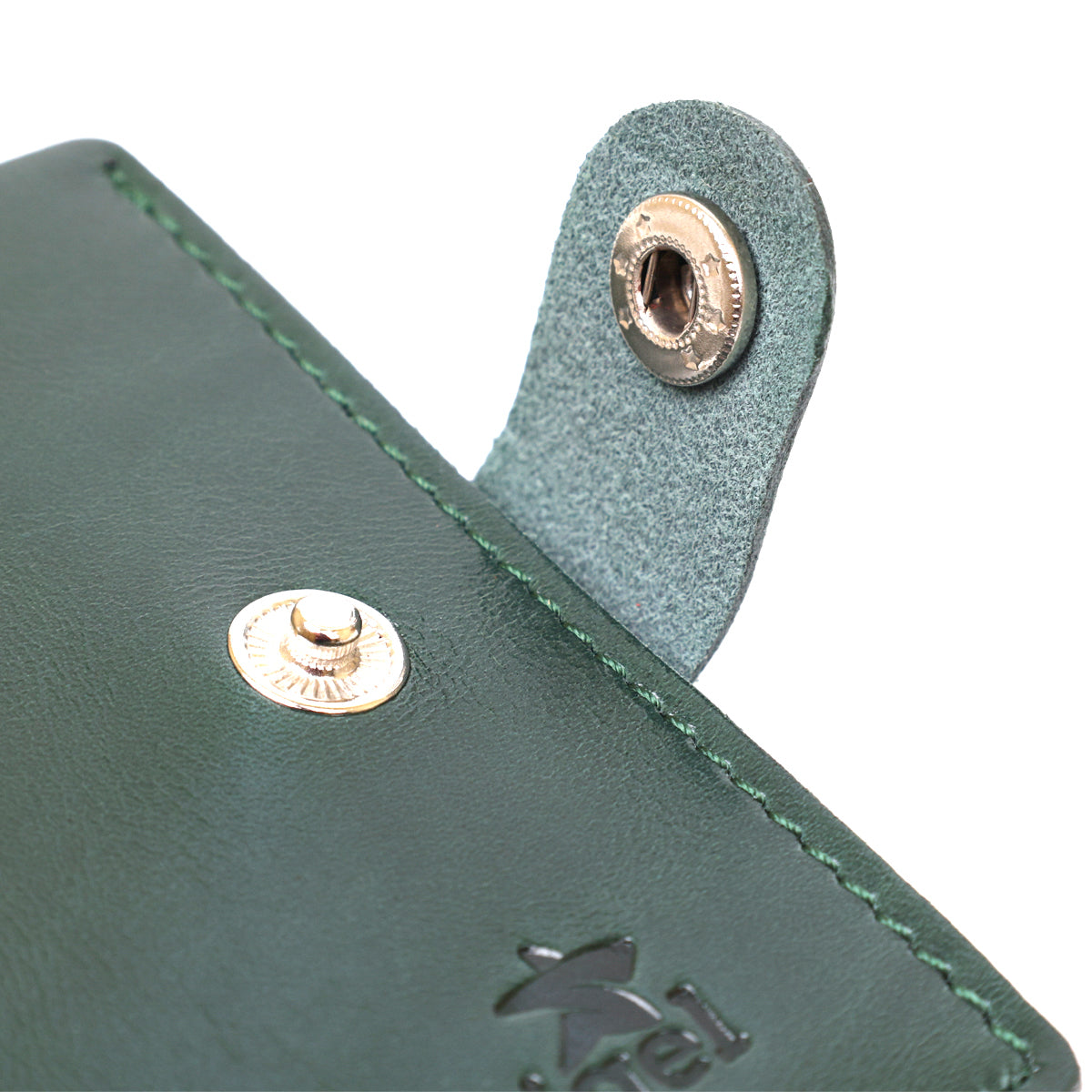Practical SHVIGEL Leather Wallet 16504 Green - Natural Leather, Made in Ukraine