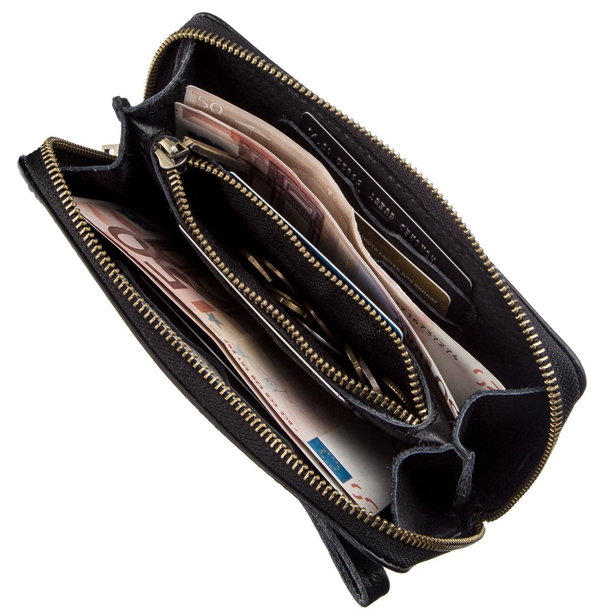 Men's Horizontal Leather Clutch SHVIGEL 19123 Black Natural Leather Material