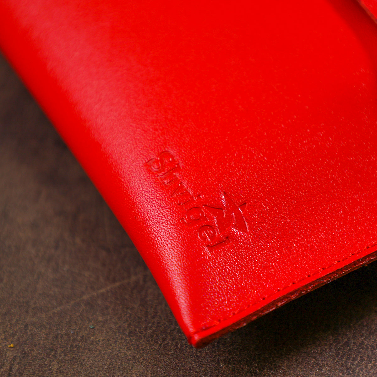 Leather Travel Cosmetic Bag SHVIGEL 16421 Red Natural Leather Made in Ukraine