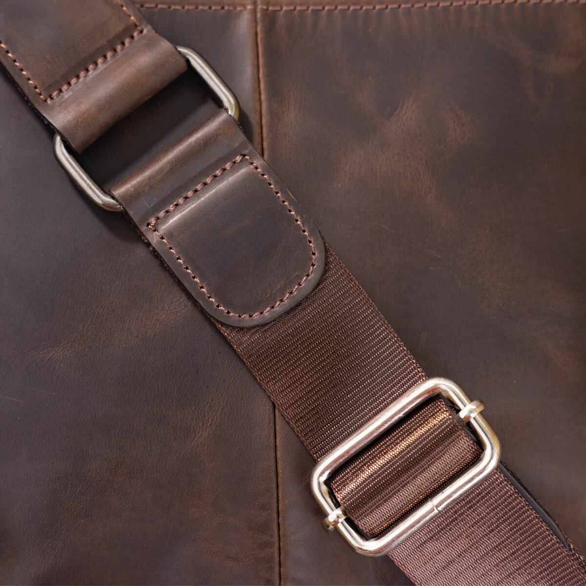 Men's Leather Bag SHVIGEL 11099 Brown Genuine Leather from Ukraine
