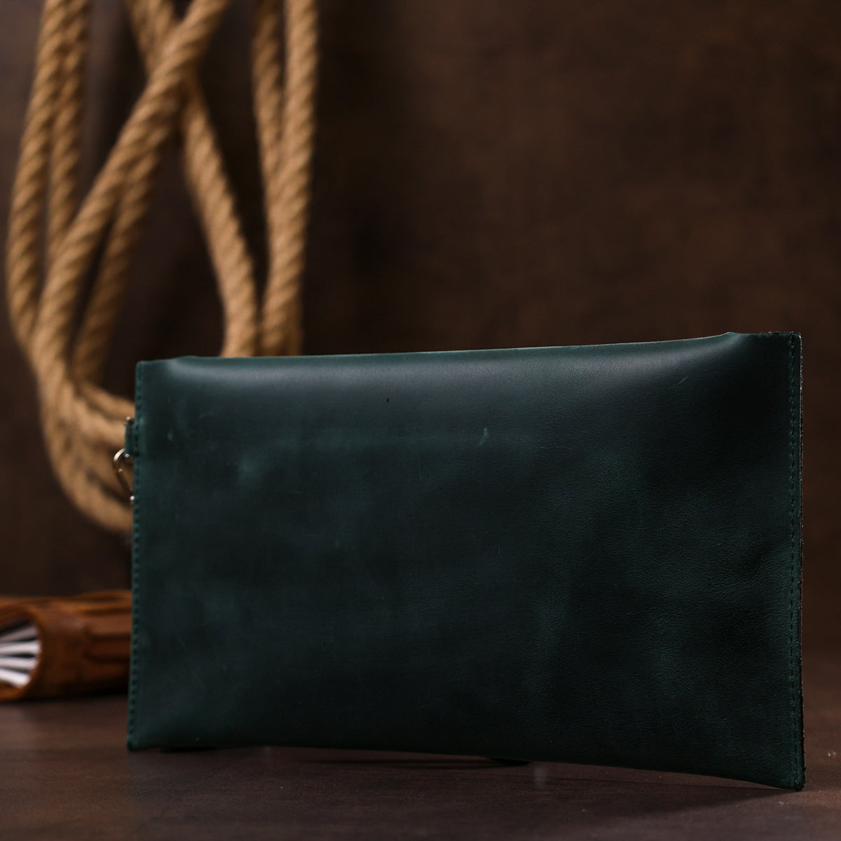 Vintage Matte Women's Travel Cosmetic Bag SHVIGEL 16430 Green Made of Genuine Leather