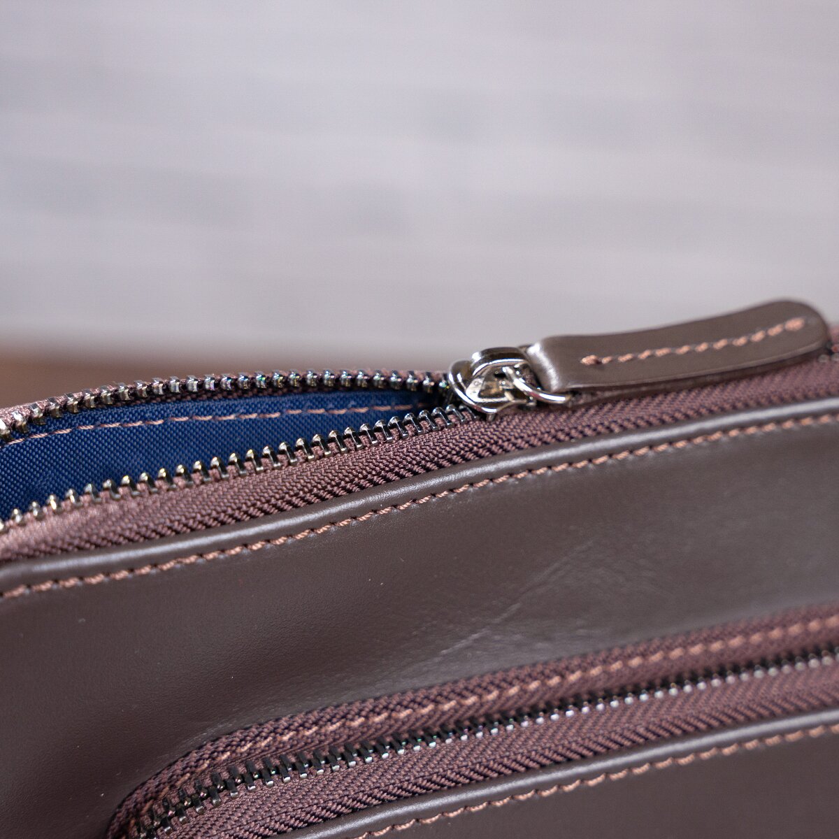 Men's Leather Bag SHVIGEL 11100 Brown Natural Leather Handcrafted in Ukraine