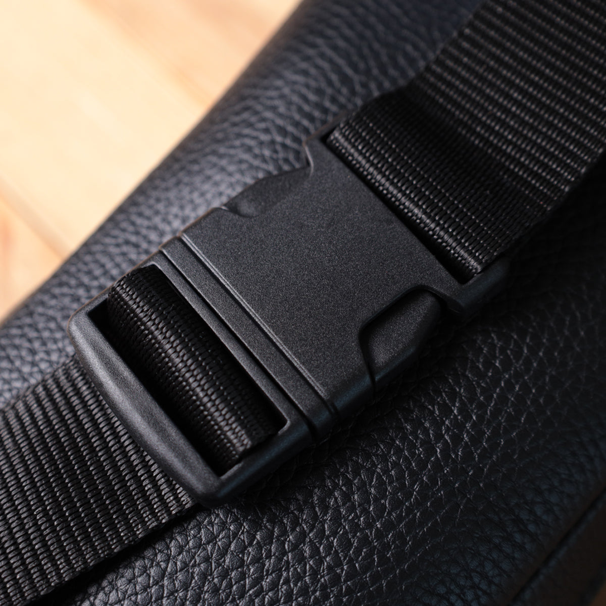 Men's Leather Sling Bag SHVIGEL 22826 Black Genuine Leather, Durable Design