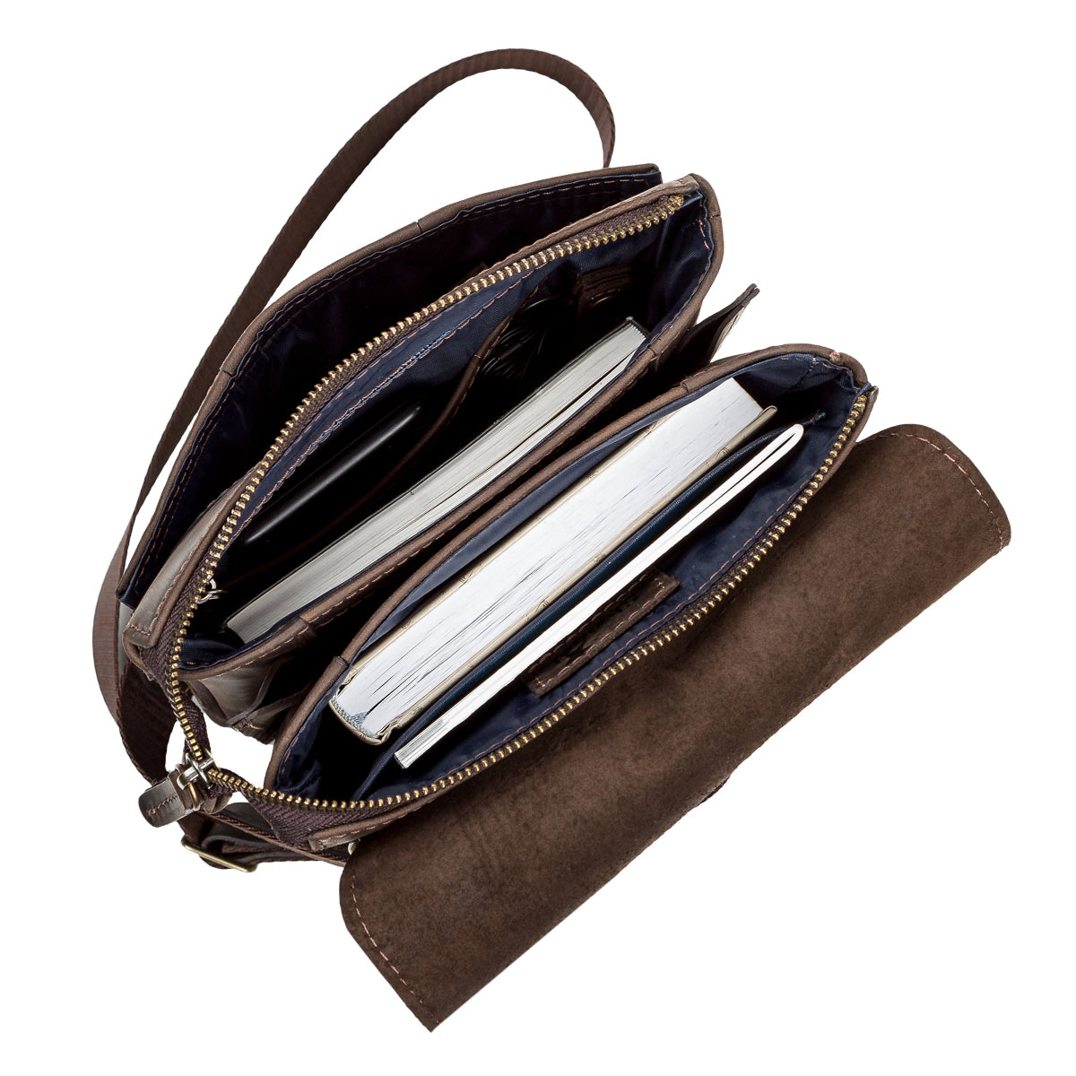 Men's Leather Bag SHVIGEL 11104 Brown Genuine Leather, Stylish and Durable Design