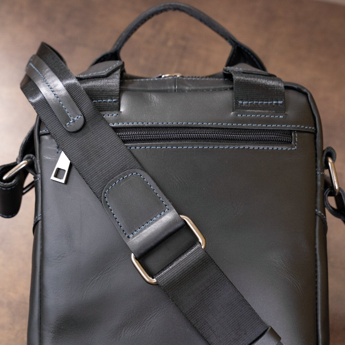 Men's Bag SHVIGEL 11184 Black Smooth Leather Natural Skin High-Quality Design