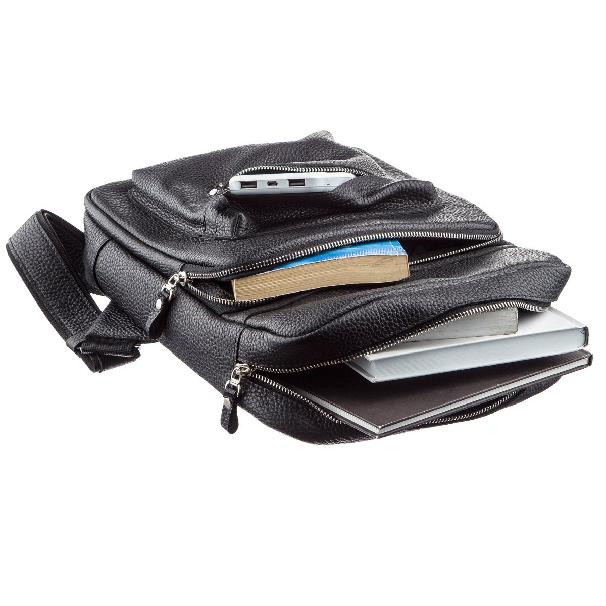 Leather Backpack SHVIGEL 11185 Black Crafted from Genuine Leather, Ukraine Made