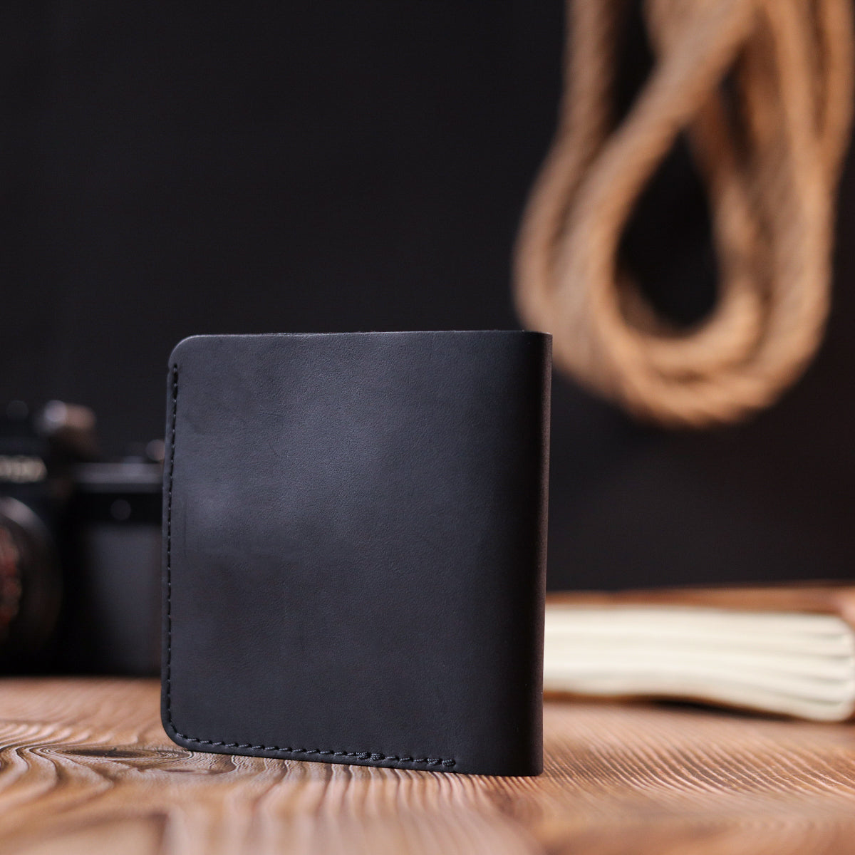 Matte Men's Wallet Natural Leather SHVIGEL 16600 Black Durable Design