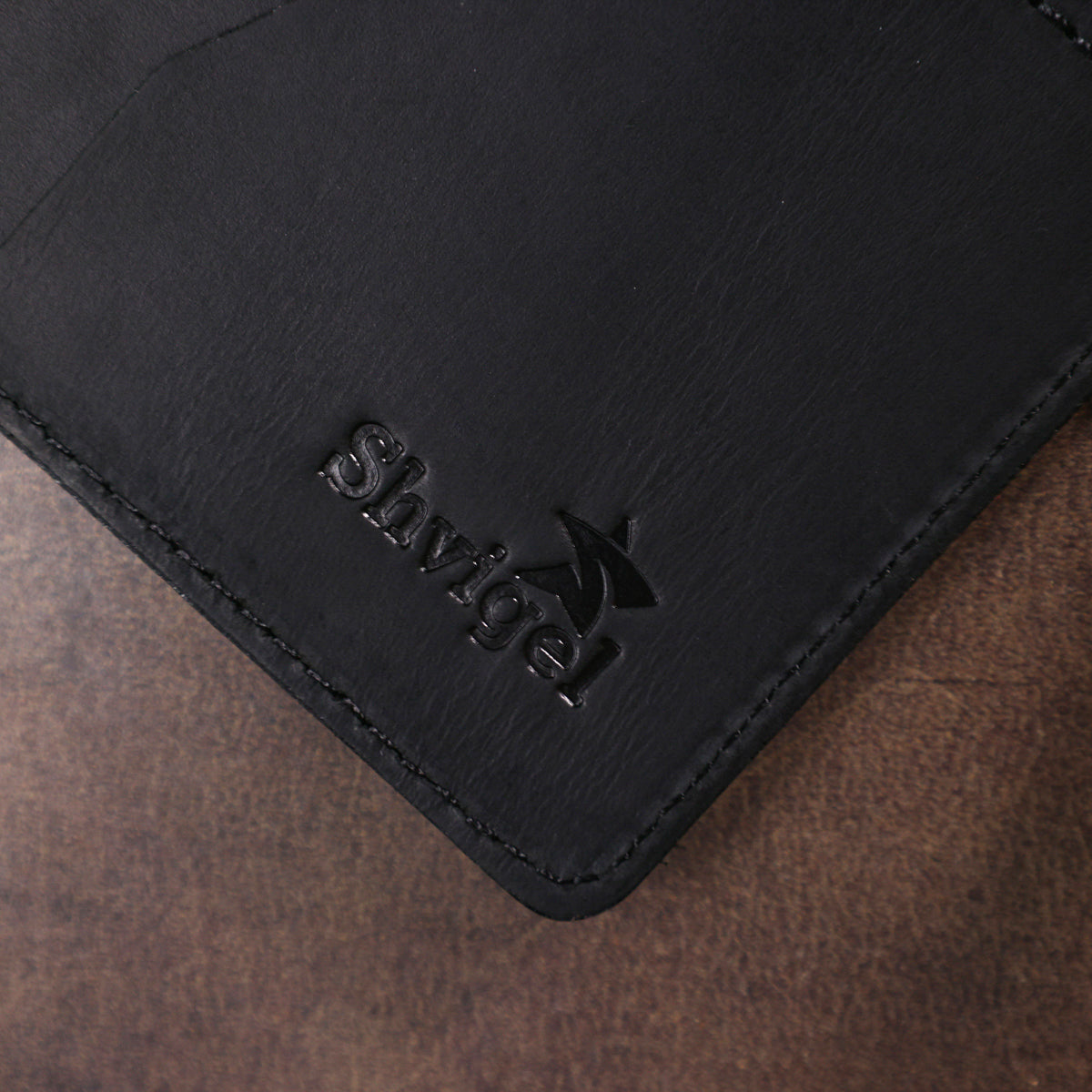 Matte Leather Travel Case SHVIGEL 16516 Black, Natural Leather, Made in Ukraine