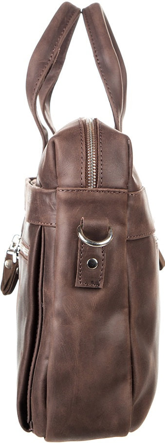 Leather Laptop Bag SHVIGEL 11020 Brown Natural Leather Handmade in Ukraine