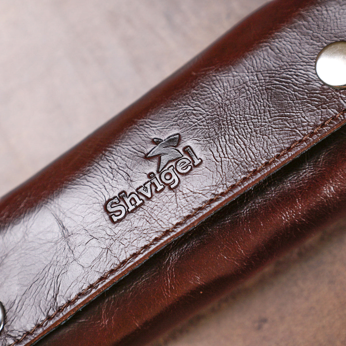 Convenient Leather Key Holder SHVIGEL 16534 Brown Natural Leather for Keys