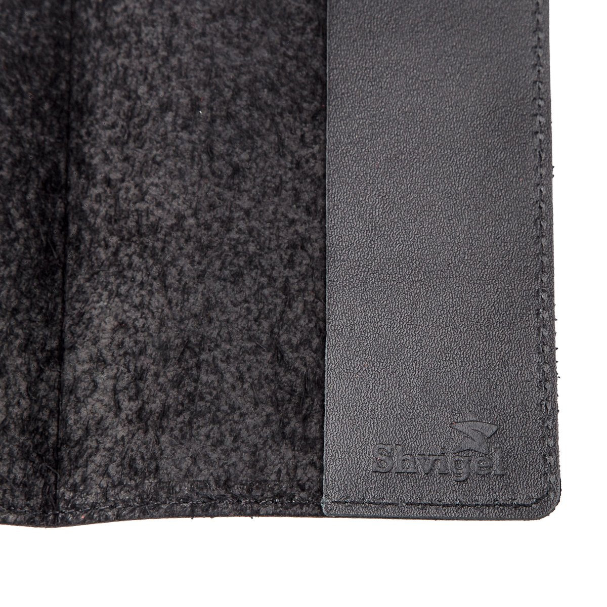 Leather Passport Cover SHVIGEL 13977 Black Made from Natural Leather for Passport Use