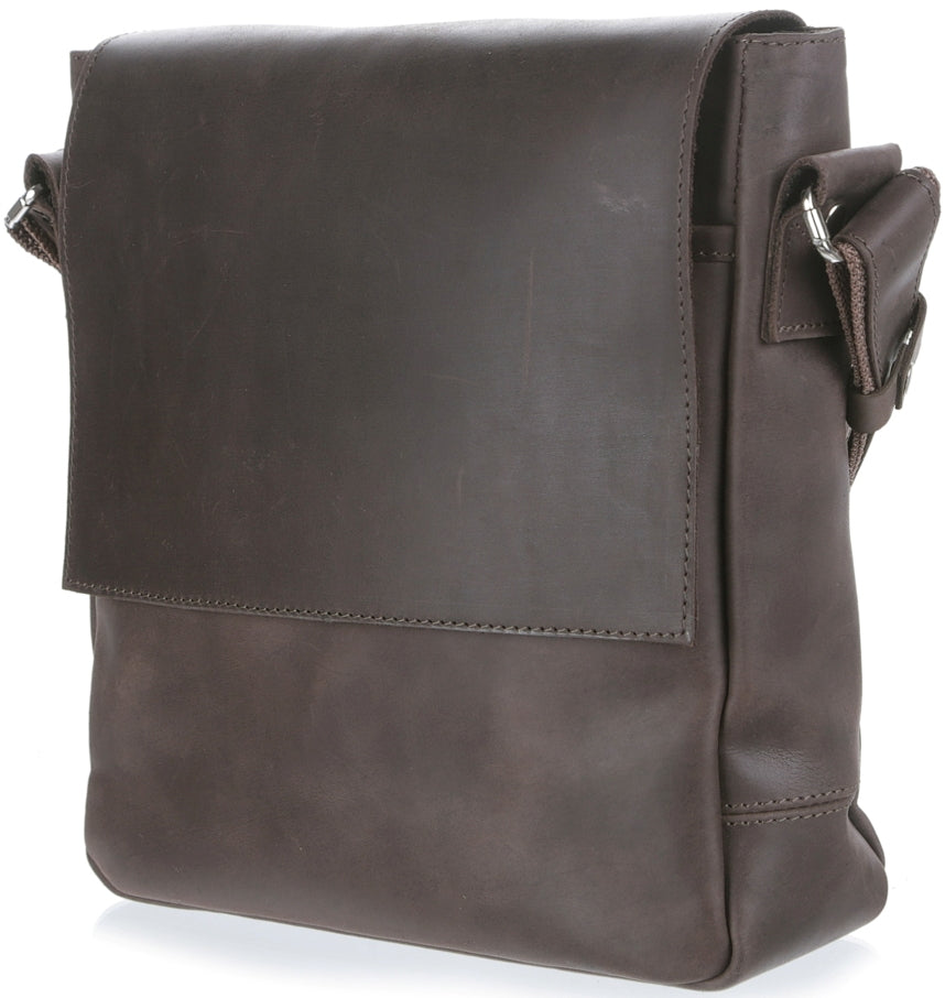 Leather Messenger Bag SHVIGEL 00884 Brown Natural Leather Made in Ukraine