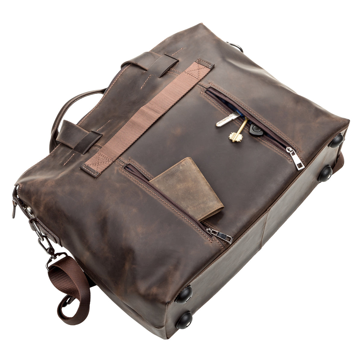 Large Men's Leather Bag SHVIGEL 11119 Brown Stylish Natural Leather Design