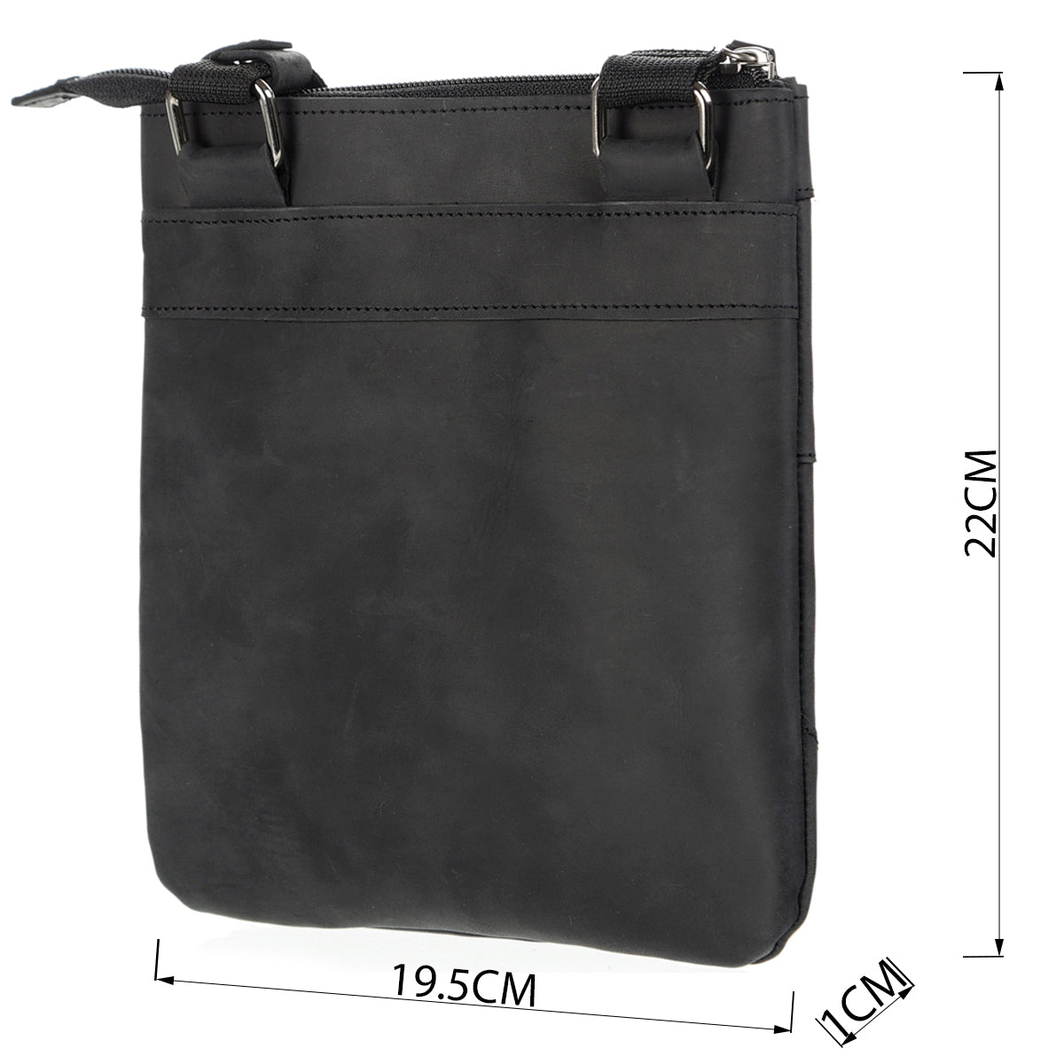 Leather Bag SHVIGEL 11024 Black Genuine Leather Handmade from Ukraine