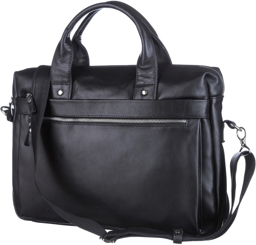 Laptop Bag SHVIGEL 11036 Black Genuine Leather Suitable for Daily Use