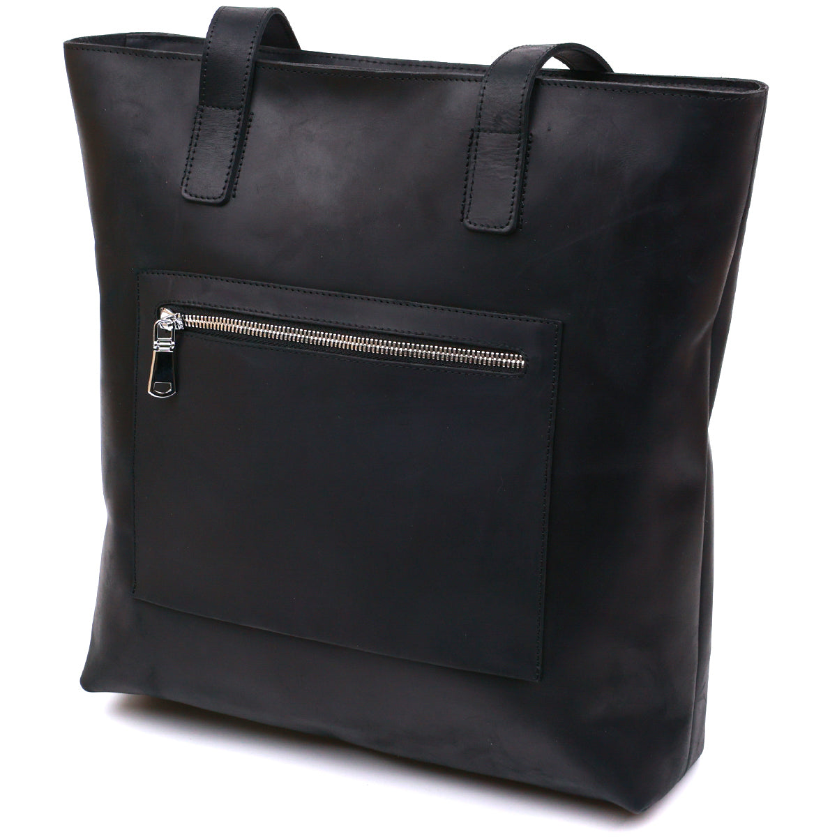 Vintage Leather Handbag SHVIGEL 16347 Black Ukrainian Natural Leather Material