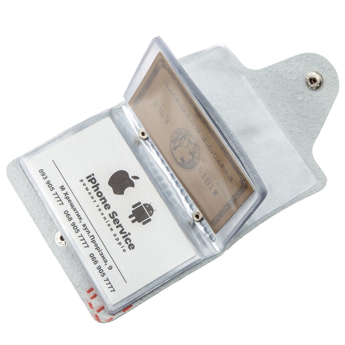 Vertical Business Card Holder SHVIGEL 19085 Multicolor Genuine Leather for Business Cards