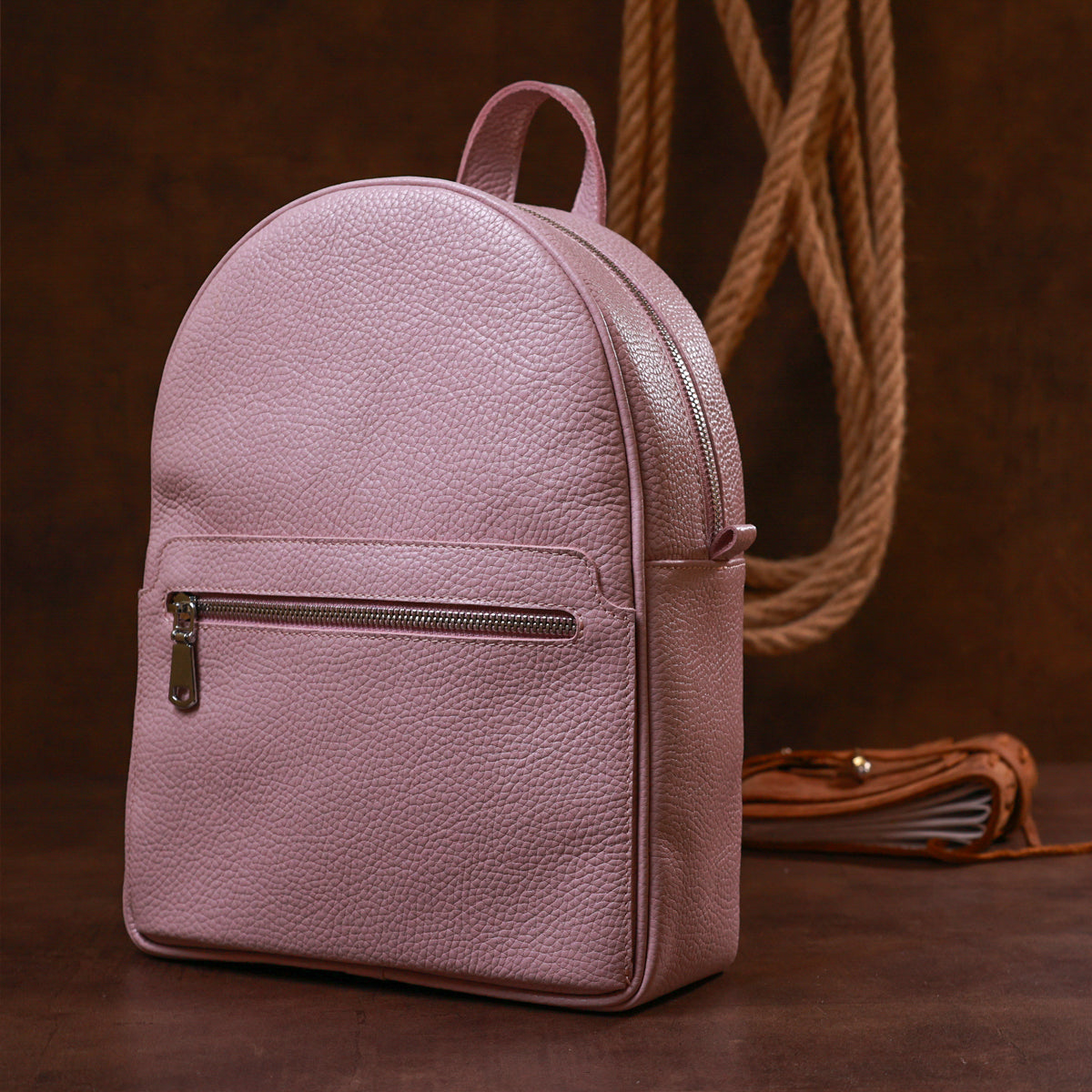 Small Women's Backpack SHVIGEL 16305 Lilac Genuine Leather Stylish Design
