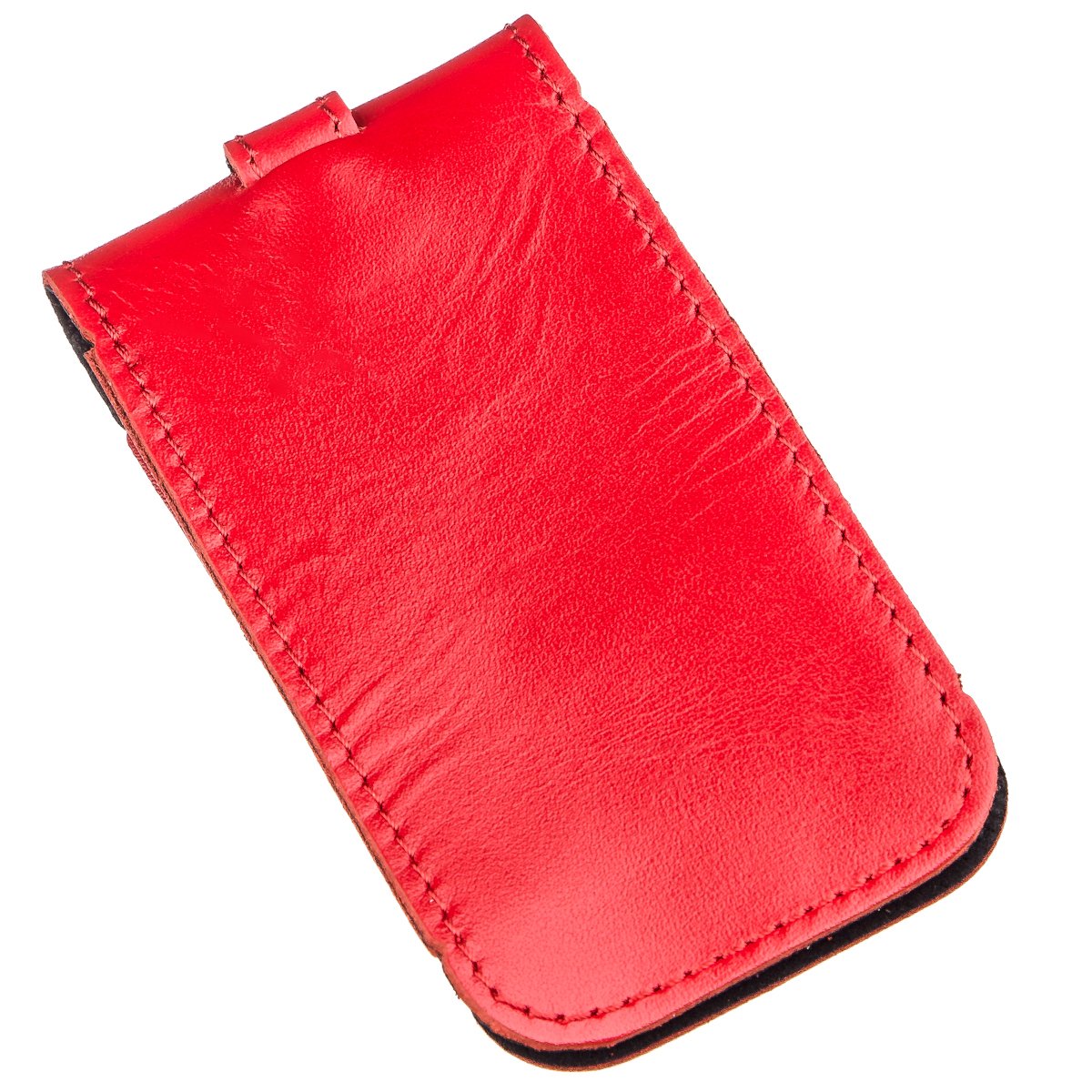Compact Leather Key Holder with Strap SHVIGEL 13987 Red - Natural Leather, Key Storage Solution