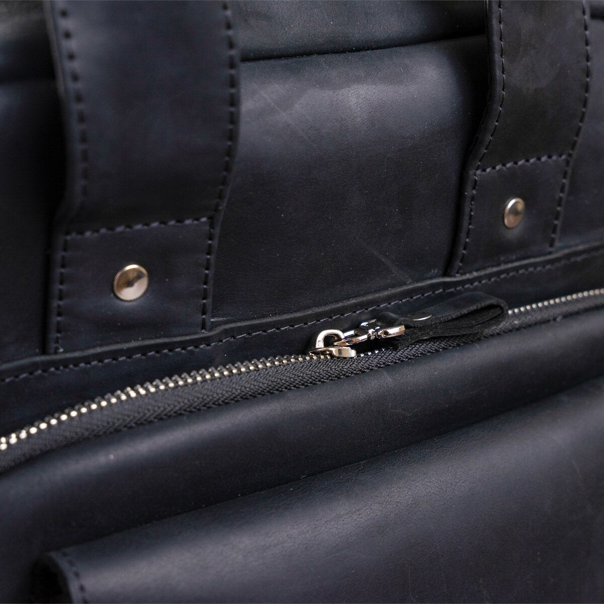 Vertical Men's Bag SHVIGEL 11169 A4 Size Black Matte Natural Leather