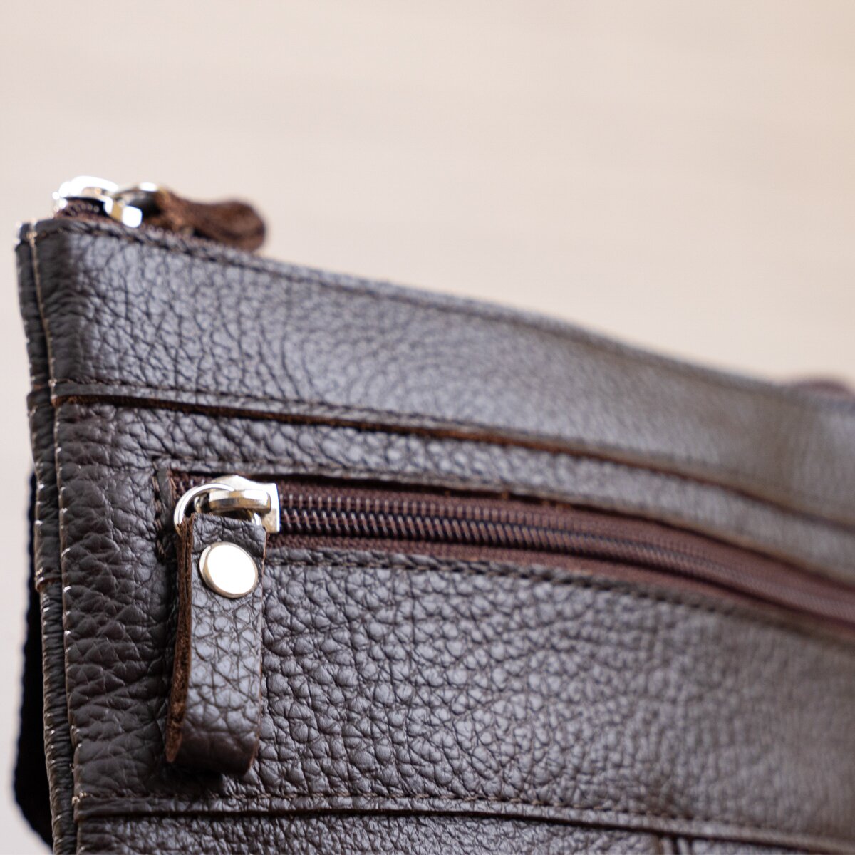 Leather Bag SHVIGEL 11014 Made in Ukraine Brown Natural Leather Classic Design
